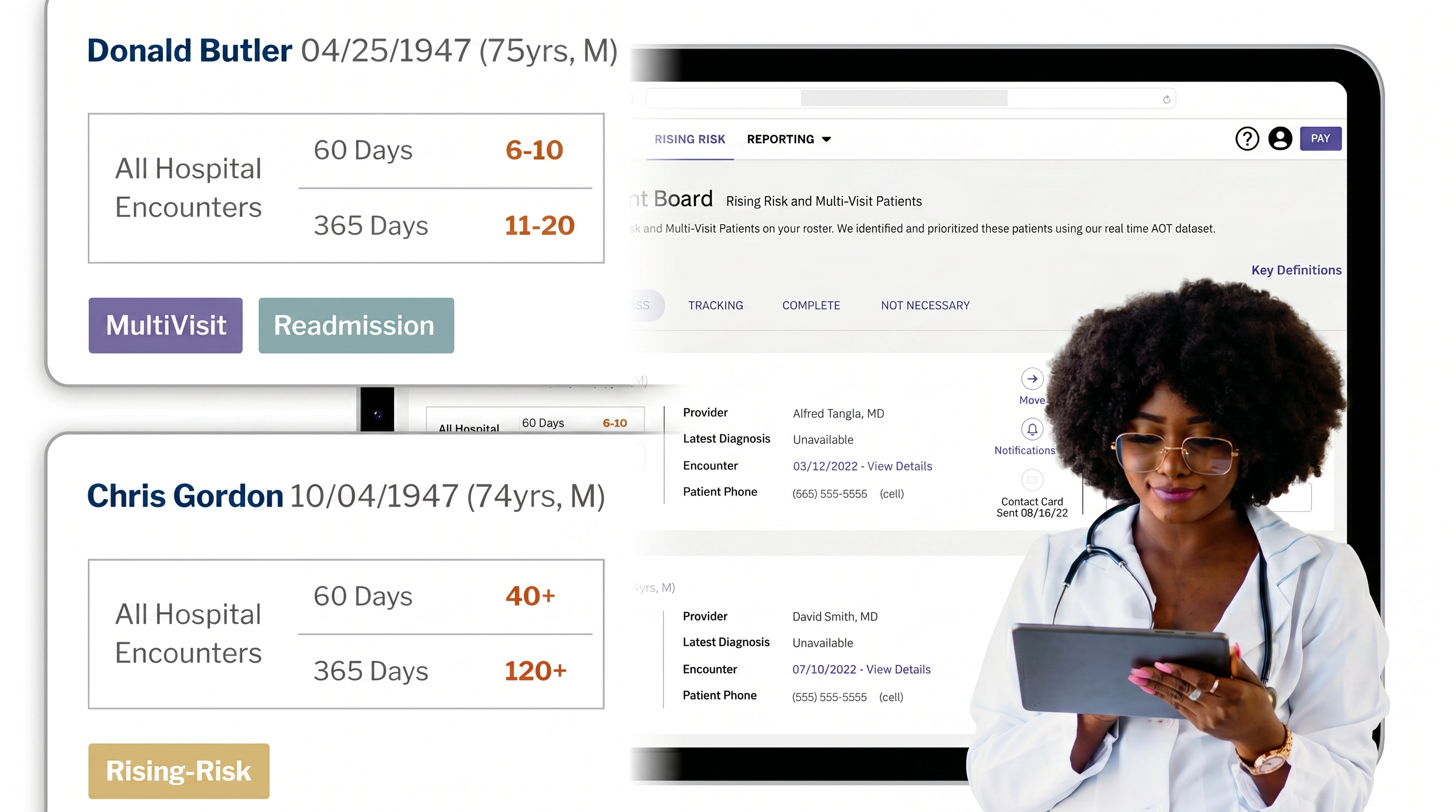 Product shot — Rising Risk dashboard